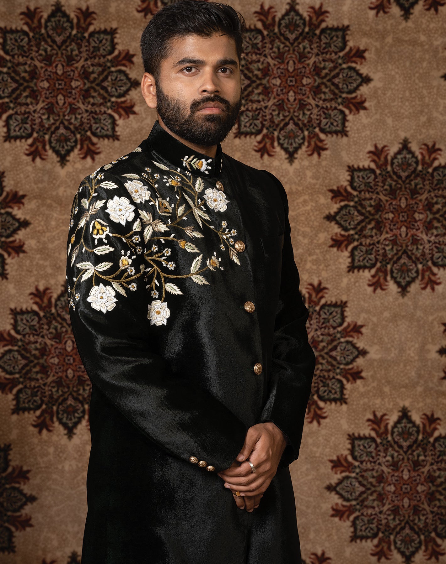 Enchanted Grove Lindoworm Green Embroidered Sherwani